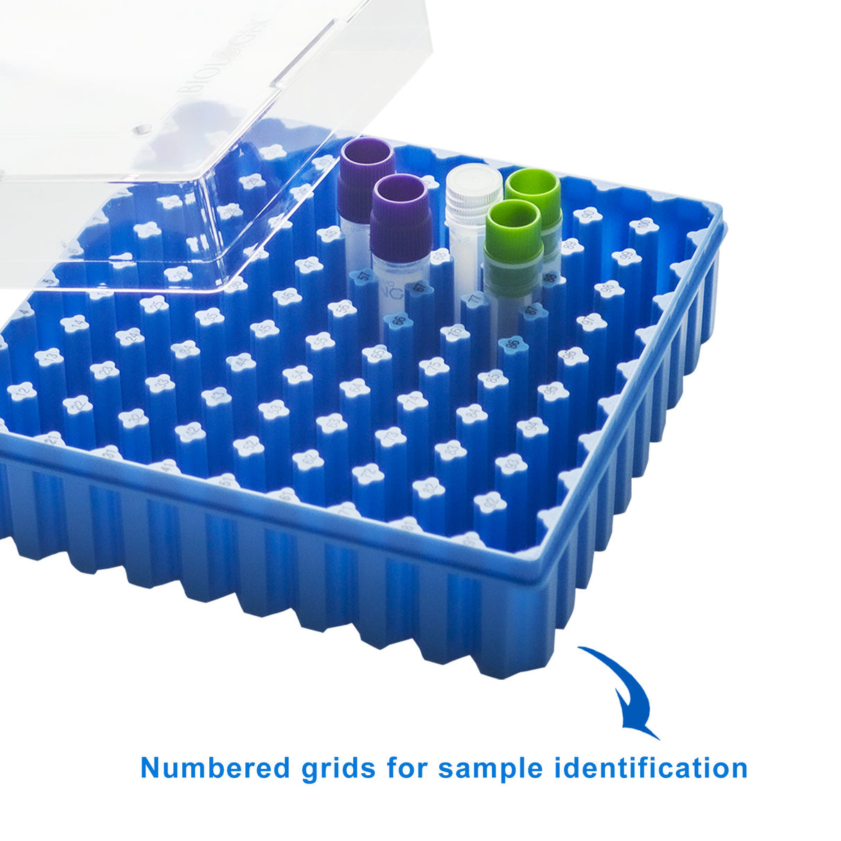 CryoKING® PC Cryogenic Boxes-Assorted color (2in. 100-Well) , 5 /Pack, 20/Case