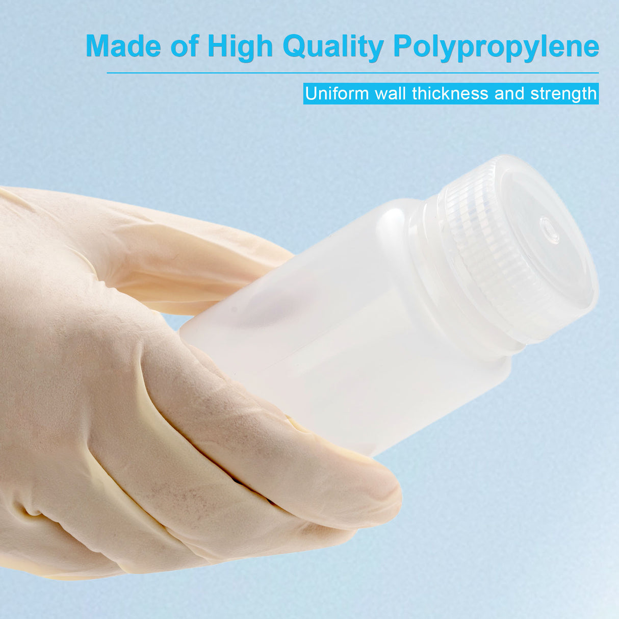 Biologix® 30ml PP reagent bottles, Clear color, Autoclavable, 100/Bag, 10 Bags/Case