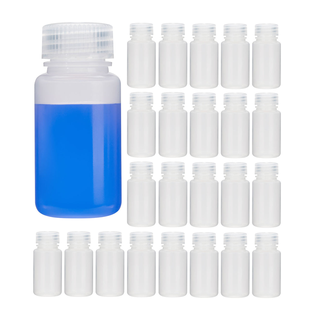 Biologix® 60ml PP Reagent Bottles, Clear, 50/Bag, 10 Bags/Case