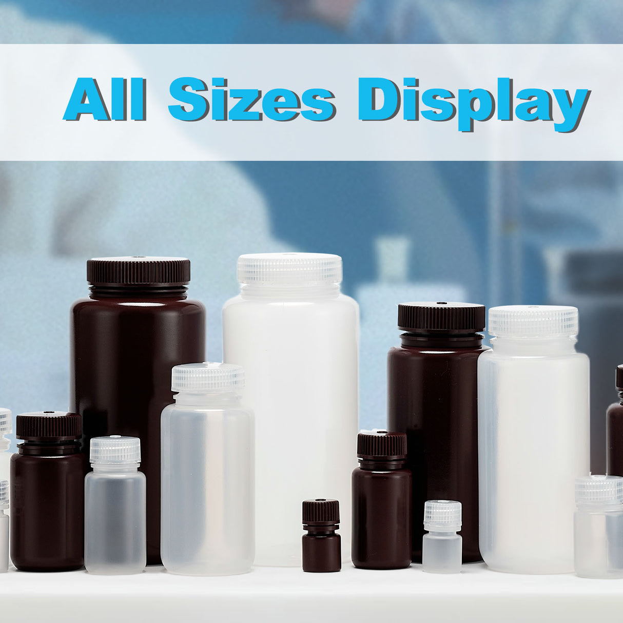 Biologix® 60ml PP Reagent Bottles, Clear, 50/Bag, 10 Bags/Case