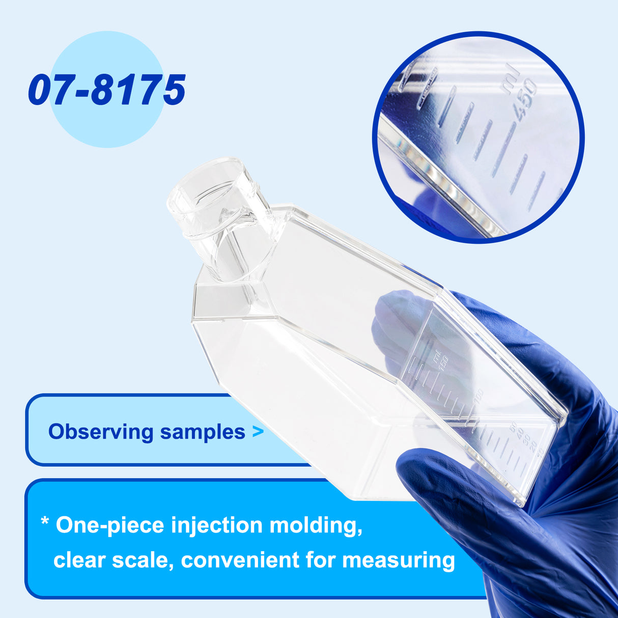 Biologix® Cell Culture Flasks 175c㎡ with Filter / Plug Caps, 650mL, 5/Bag, 40/Case