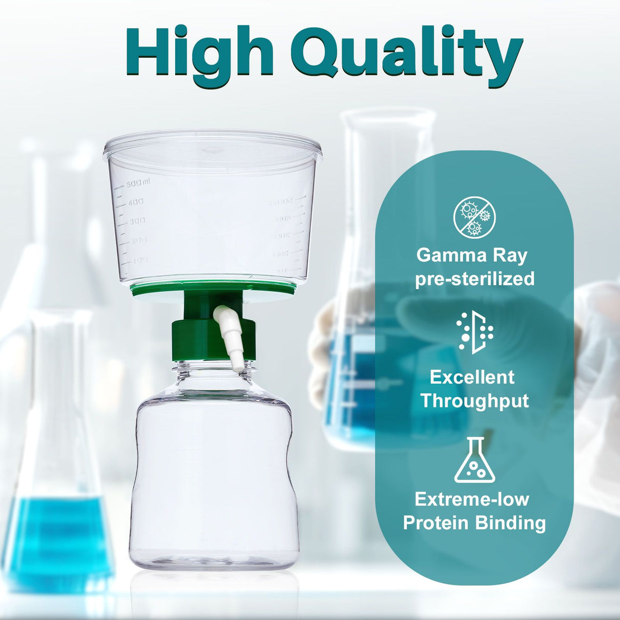 Vacuum Filtration Unit-Funnel, Pore Size: 0.45μm, Case of 12