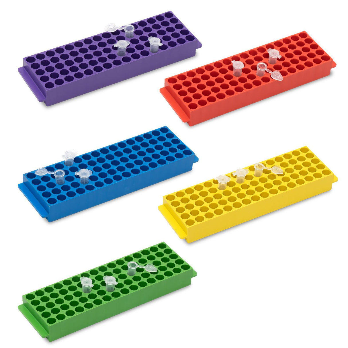 Biologix® 80-Well Microcentrifuge Tube Rack, Assorted Colors, 5/Bag, 4 Bags/Case