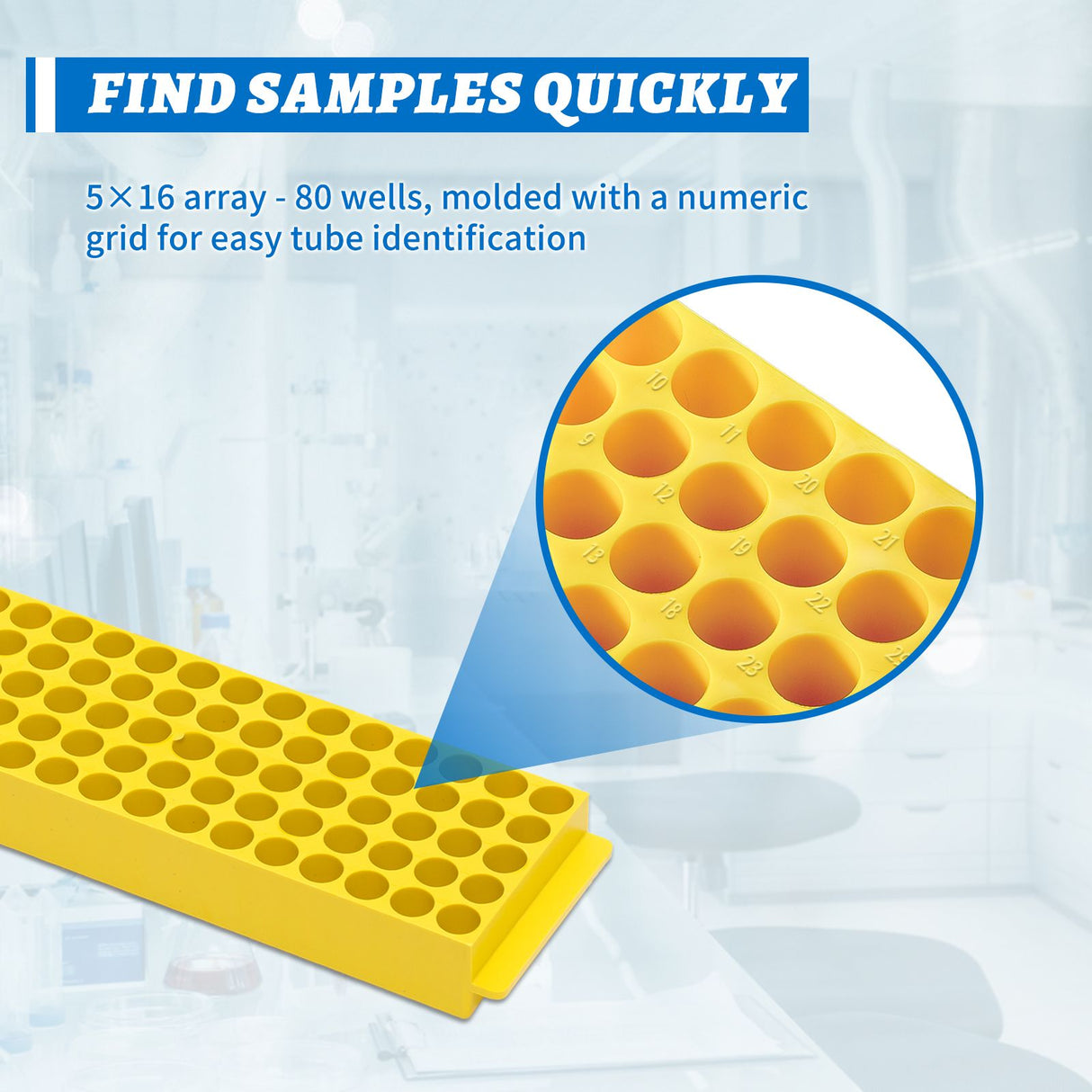 Biologix® 80-Well Microcentrifuge Tube Rack, Assorted Colors, 5/Bag, 4 Bags/Case