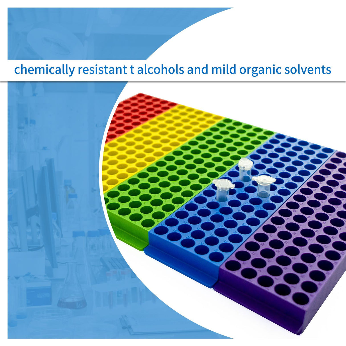 Biologix® 80-Well Microcentrifuge Tube Rack, Assorted Colors, 5/Bag, 4 Bags/Case