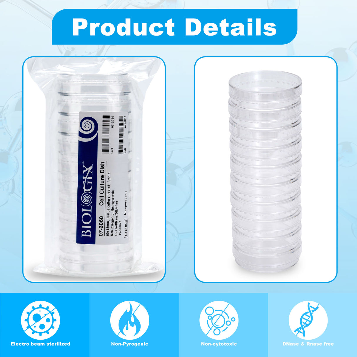 Biologix® Cell Culture Dishes-60x15mm, 10/Bag, 500/Case