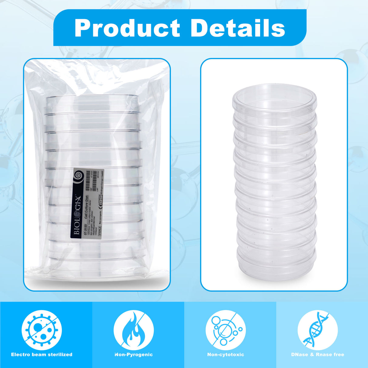 Biologix® Cell Culture Dishes-150x25mm, 10/Bag, 120/Case