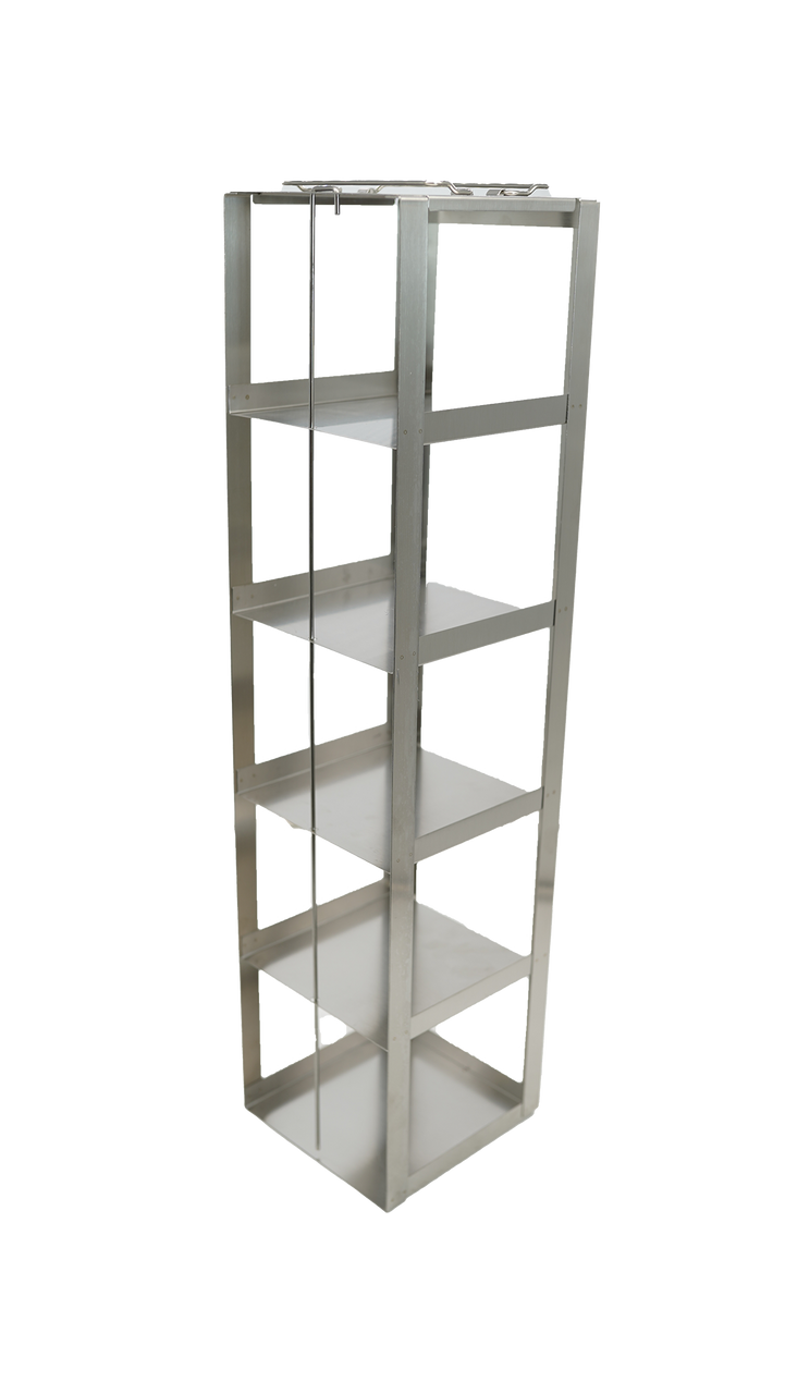 Stainless Steel Freezer Rack for Chest Freezers or LN2 Tanks for 15mL & 50mL Tube Boxes, 5 Box Capacity