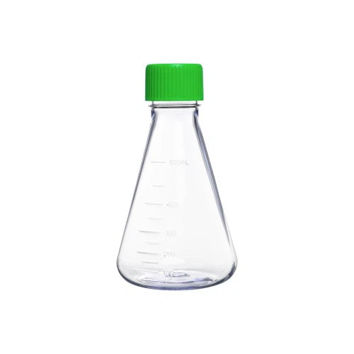 Erlenmeyer Shake Flask ,Vent Cap (Green) , 0.22 μm PTFE Membrane Filter, Flat Bottom,,Sterile, 1Pcs/PK
