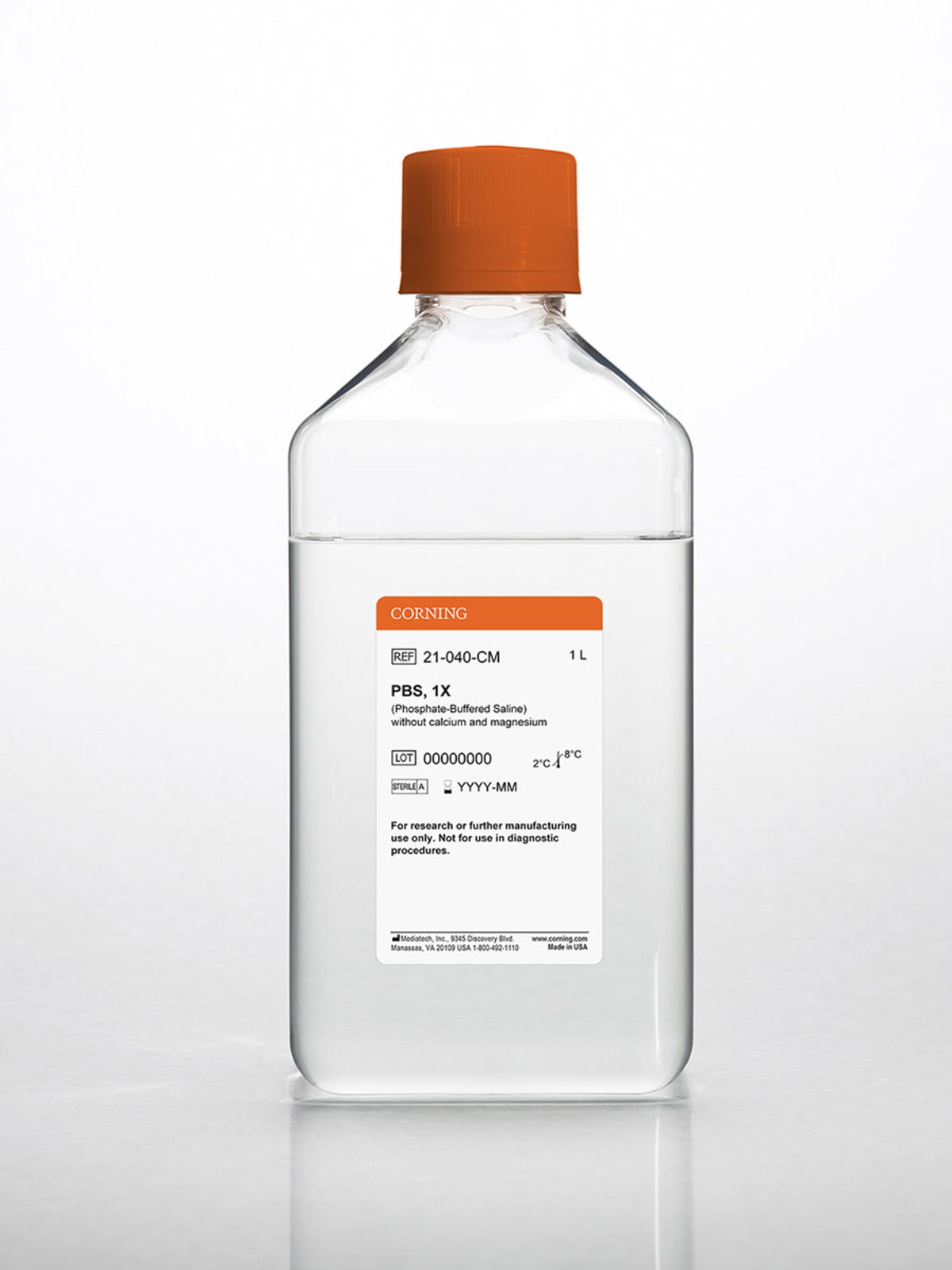 Corning® Phosphate-Buffered Saline (PBS), 1X without calcium and magnesium, pH 7.4 ± 0.1