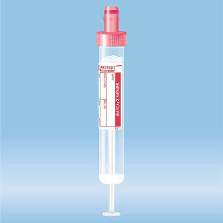 S-Monovette Serum, 7.5 ml, cap red,  92 x 15 mm, with paper label, 50 Piece(s)