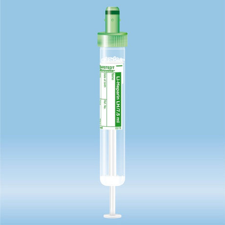 S-Monovette Lithium heparin, 7.5 ml, cap green,  92 x 15 mm, with paper label, 50 Piece(s)