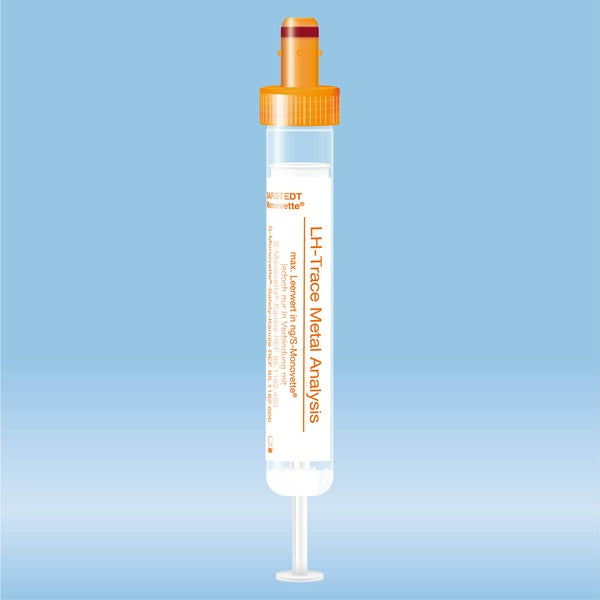 S-Monovette Metal analysis, 7.5 ml, cap orange, 92 x 15 mm, with paper label, 50 Piece(s)