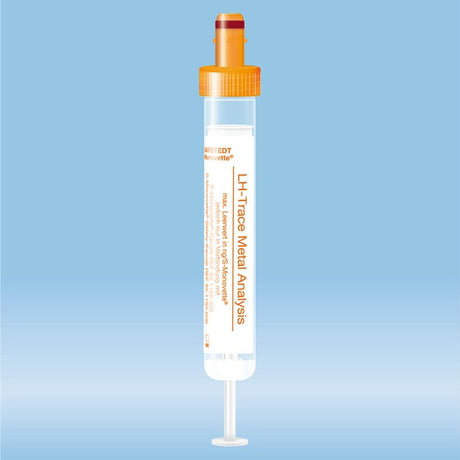 S-Monovette Metal analysis, 7.5 ml, cap orange,  92 x 15 mm, with paper label, 50 Piece(s)
