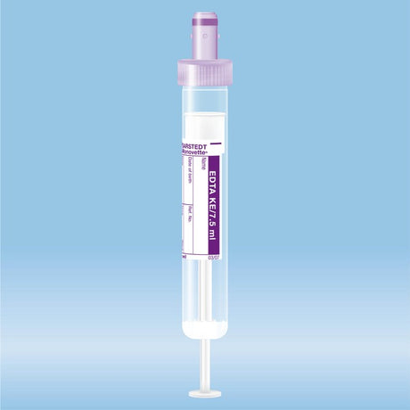 S-Monovette K3 EDTA, 7.5 ml, cap violet,  92 x 15 mm, with paper label, 50 Piece(s)