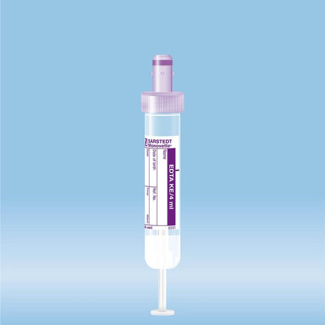 S-Monovette K3 EDTA, 4 ml, cap violet,  75 x 15 mm, with paper label, 50 Piece(s)