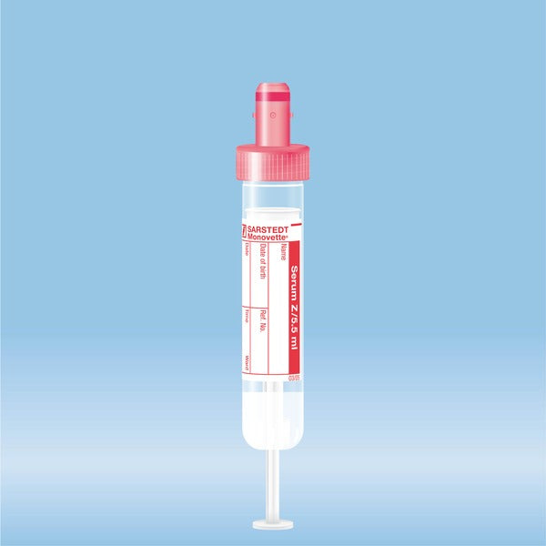 S-Monovette Serum, 5.5 ml, cap red, 75 x 15 mm, with paper label, 50 Piece(s)
