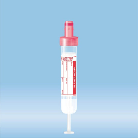 S-Monovette Serum, 5.5 ml, cap red,  75 x 15 mm, with paper label, 50 Piece(s)