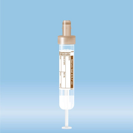 S-Monovette Serum gel, 4.7 ml, cap brown,  75 x 15 mm, with paper label, 50 Piece(s)
