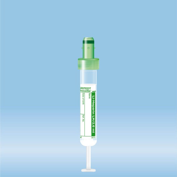S-Monovette Lithium heparin, 2.6 ml, cap green, 65 x 13 mm, with paper label, 50 Piece(s)