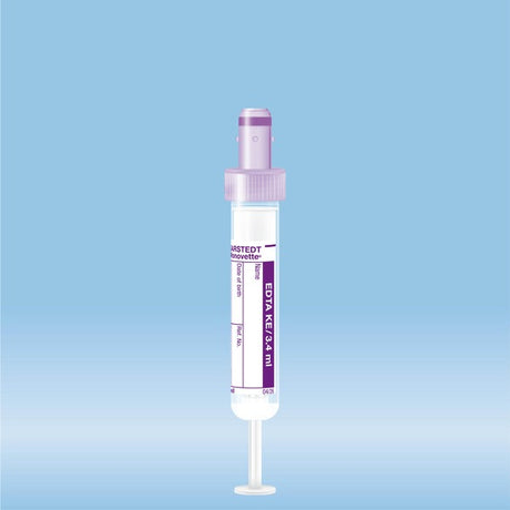 S-Monovette K3 EDTA, 3.4 ml, cap violet,  65 x 13 mm, with paper label, 50 Piece(s)