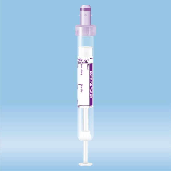 S-Monovette K3 EDTA, 4.9 ml, cap violet, 90 x 13 mm, with paper label, 50 Piece(s)