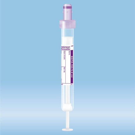 S-Monovette K3 EDTA, 4.9 ml, cap violet,  90 x 13 mm, with paper label, 50 Piece(s)