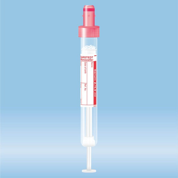 S-Monovette Serum, 4.9 ml, cap red, 90 x 13 mm, with paper label, 50 Piece(s)