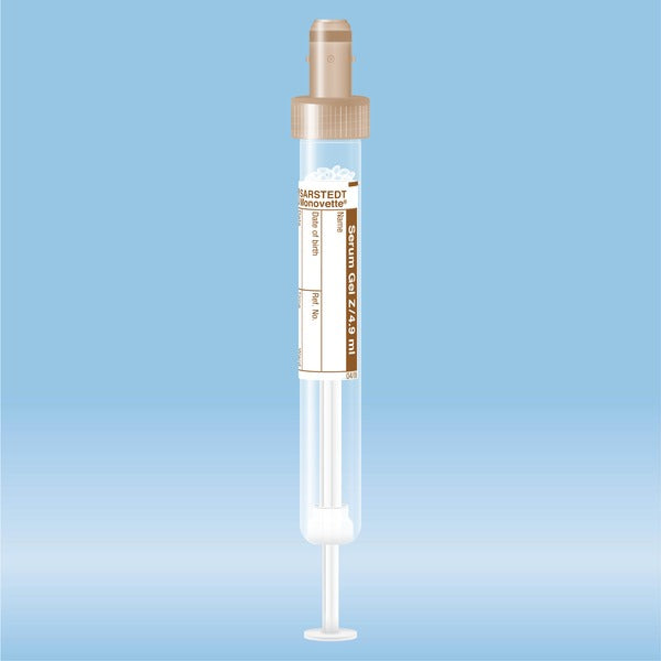 S-Monovette Serum gel, 4.9 ml, cap brown, 90 x 13 mm, with paper label, 50 Piece(s)