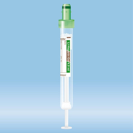 S-Monovette Lithium heparin gel, 4.9 ml, cap green,  90 x 13 mm, with paper label, 50 Piece(s)