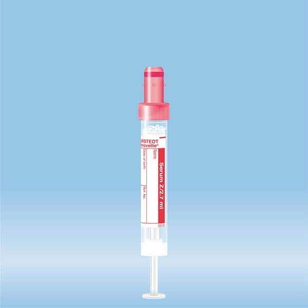 S-Monovette Serum, 2.7 ml, cap red, 66 x 11 mm, with paper label, 50 Piece(s)