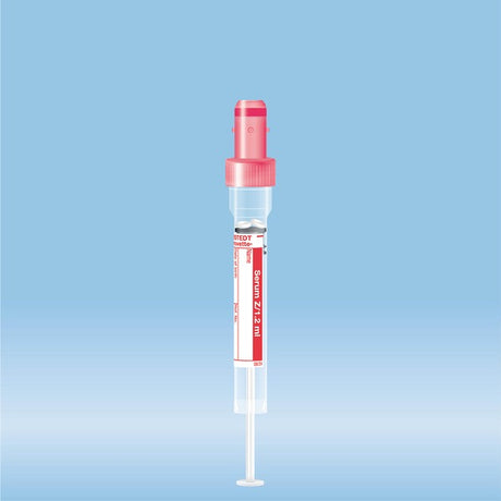 S-Monovette Serum, 1.2 ml, cap red,  66 x 8 mm, with plastic label, 50 Piece(s)