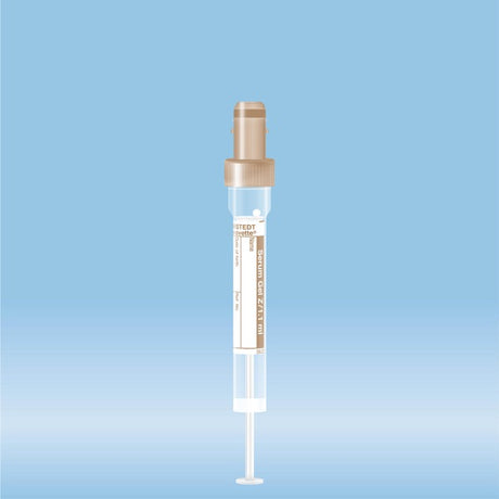 S-Monovette Serum gel, 1.1 ml, cap brown,  66 x 8 mm, with plastic label, 50 Piece(s)
