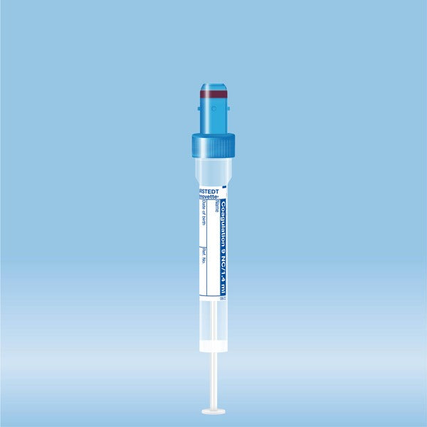 S-Monovette Citrate 3.2%, 1.4 ml, cap blue, 66 x 8 mm, with plastic label, 50 Piece(s)