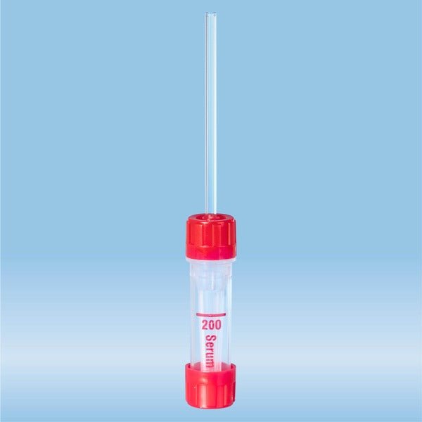 Microvette 200 Serum, 200 µl, cap red, flat base, 100 Piece(s)