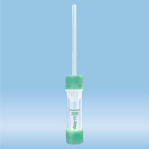 Microvette 200 Lithium heparin, 200 µl, cap green, flat base, 100 Piece(s)