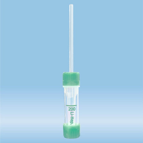 Microvette 200 Lithium heparin, 200 µl, cap green, flat base, 100 Piece(s)