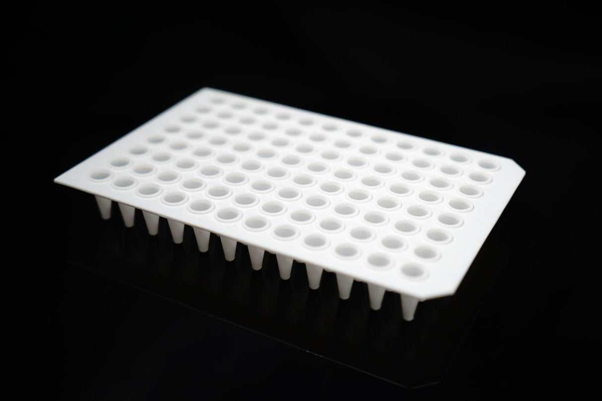 NEST 100ul 96 Well PCR Plates, No Skirt, Roche, A12/H12 Notch, White, 10/pk, 50/cs