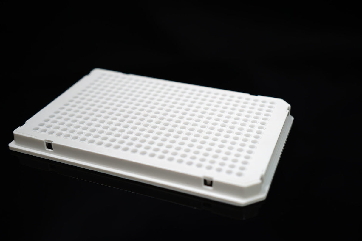 NEST 40 μl 384 Well PCR Plates, Semi Skirt, Compatible with Roche Machine, White, A24 Notch, Sterile, 10/pk, 50/cs