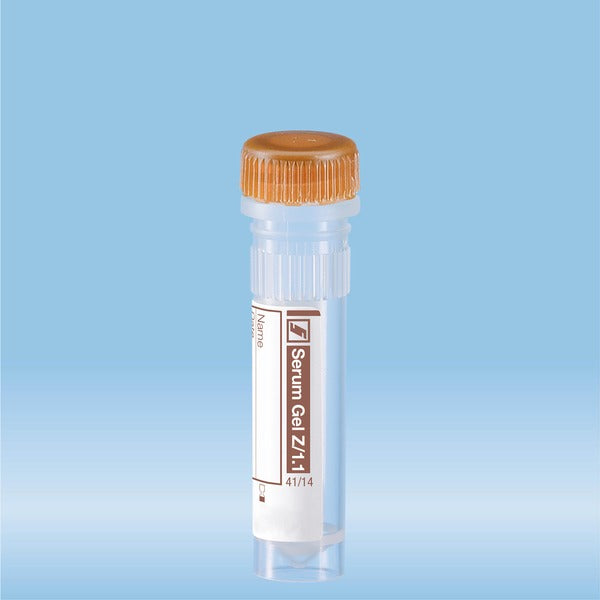 Micro sample tube Serum gel, 1.1 ml, screw cap, EU/ISO, 100 Piece(s)