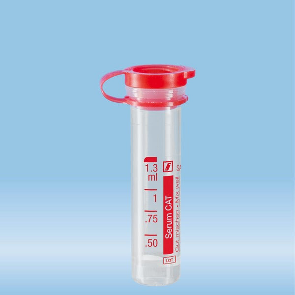 Micro sample tube Serum, 1.3 ml, push cap, ISO, 100 Piece(s)