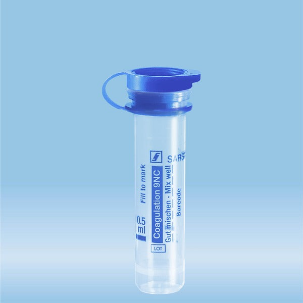 Micro sample tube Citrate 3.2%, 0.5 ml, push cap, ISO, 100 Piece(s)