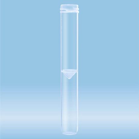 Screw cap tube, 3.5 ml,  92 x 13 mm, conical false bottom, rounded tube bottom, PP, without cap, 1000 Piece(s)