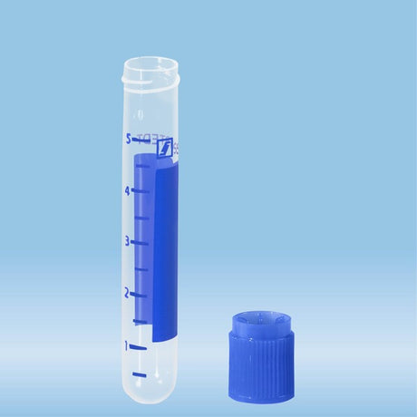5 ml,  75 x 13 mm, round base, PP, cap enclosed, 1000 Piece(s)