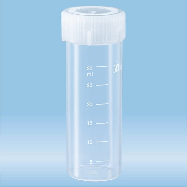 Screw cap tube, 30 ml, 84 x 30 mm, PP, with print, 450 Piece(s)