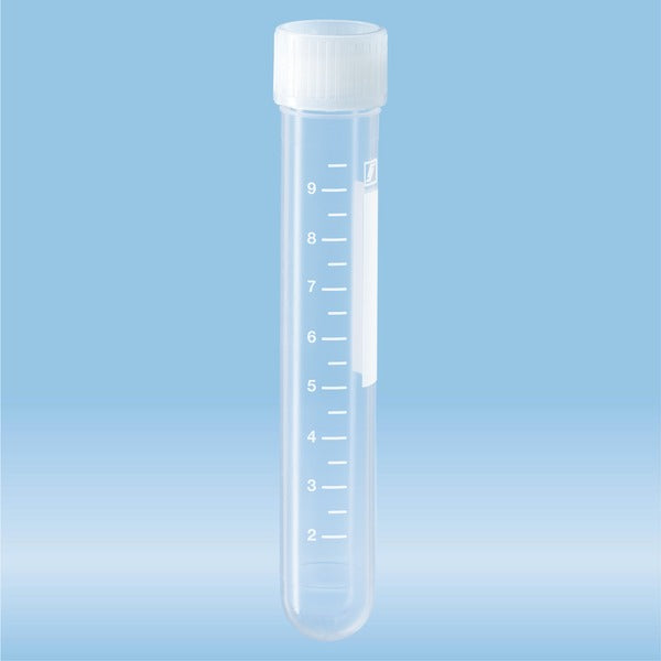 Screw cap tube, 10 ml, 92 x 15.3 mm, PP, with print, 500 Piece(s)