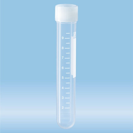 Screw cap tube, 10 ml,  92 x 15.3 mm, PP, with print, 500 Piece(s)