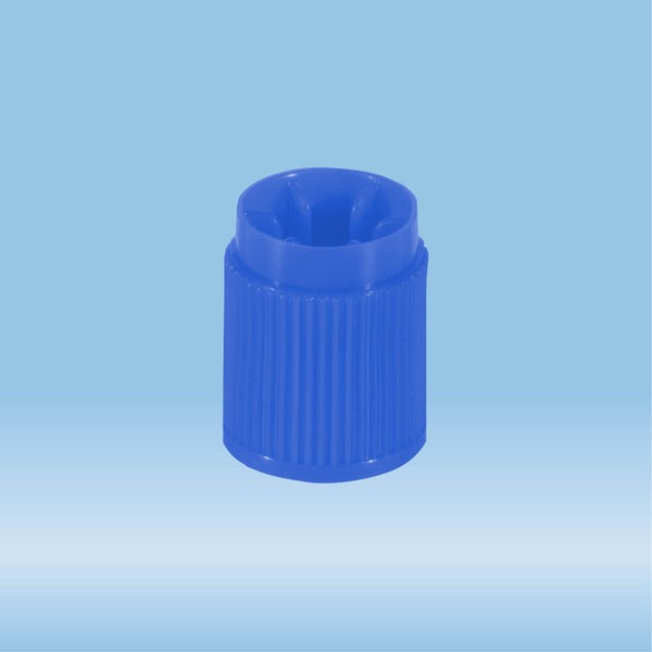 Screw cap, HD-PE, blue, for tubes 13 mm, 1000 Piece(s)