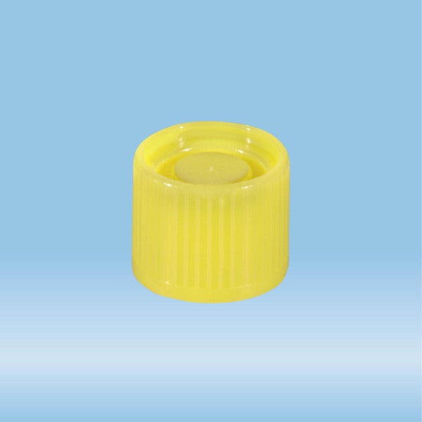 Screw cap, yellow, suitable for tubes  16-16.5 mm, 1000 Piece(s)