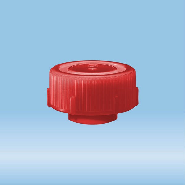 Screw cap, red, suitable for mailing container 126 x 30 mm, 250 Piece(s)